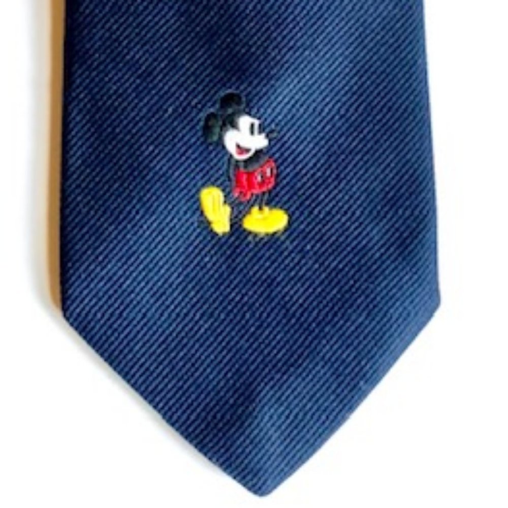 Vintage Blue Necktie w/Embroidered Mickey Mouse